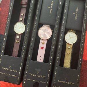 Women's Watch with Charms - Pink, Gold, Brown